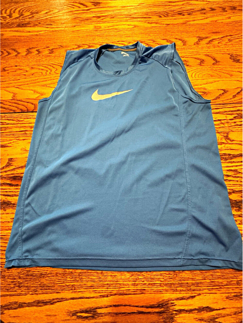 Nike Dri-FIT Mens Large Blue Sleeveless Tank Crew Neck Lightweight Logo 276570